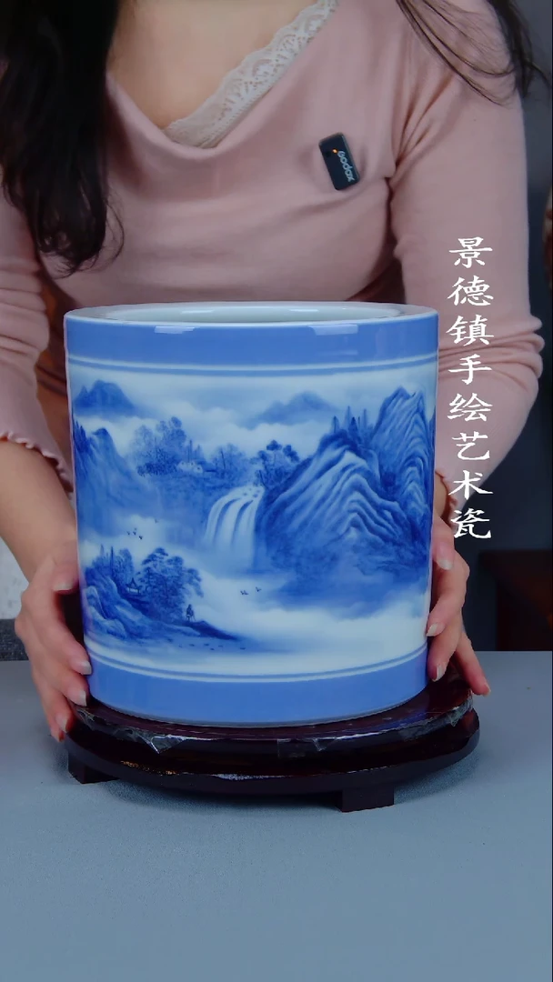 瓶陶景德镇手工手绘陶瓷摆件55