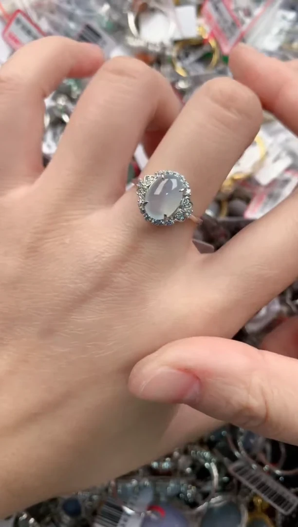 银S925镶嵌戒指翡翠999          9