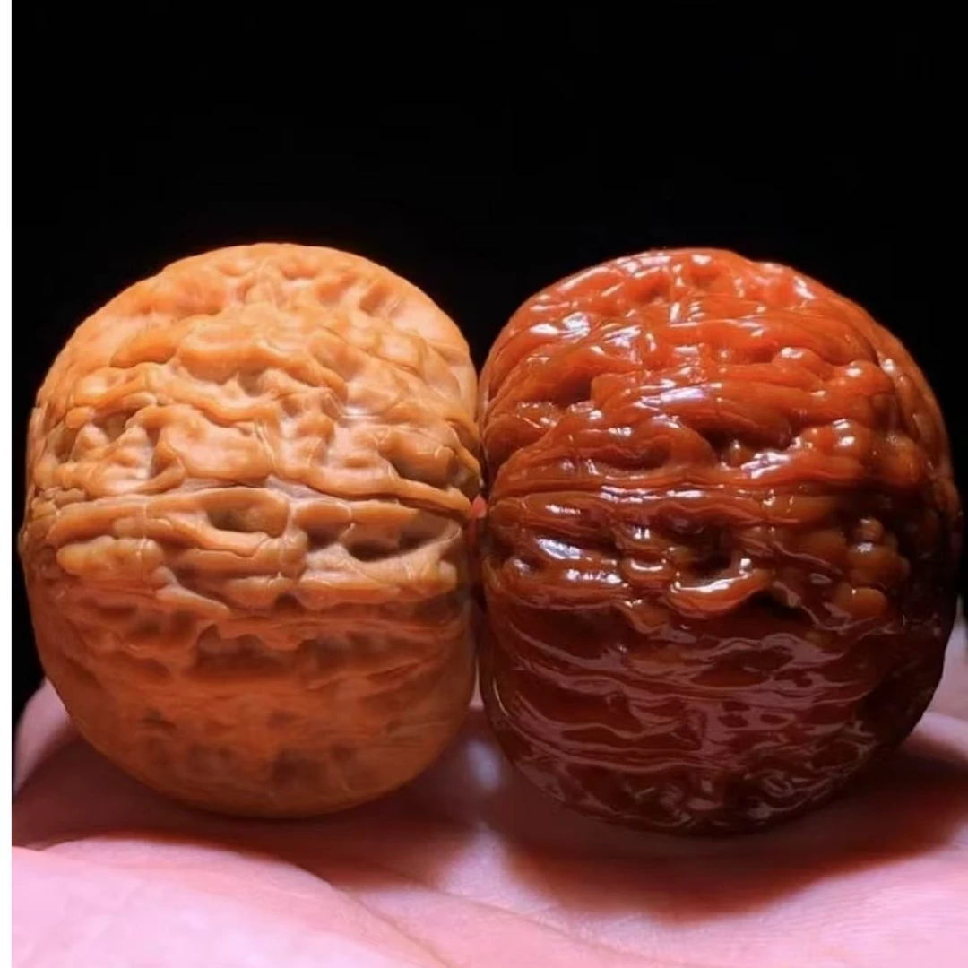 精品文玩核桃麻核桃手把件高油高密狮子头