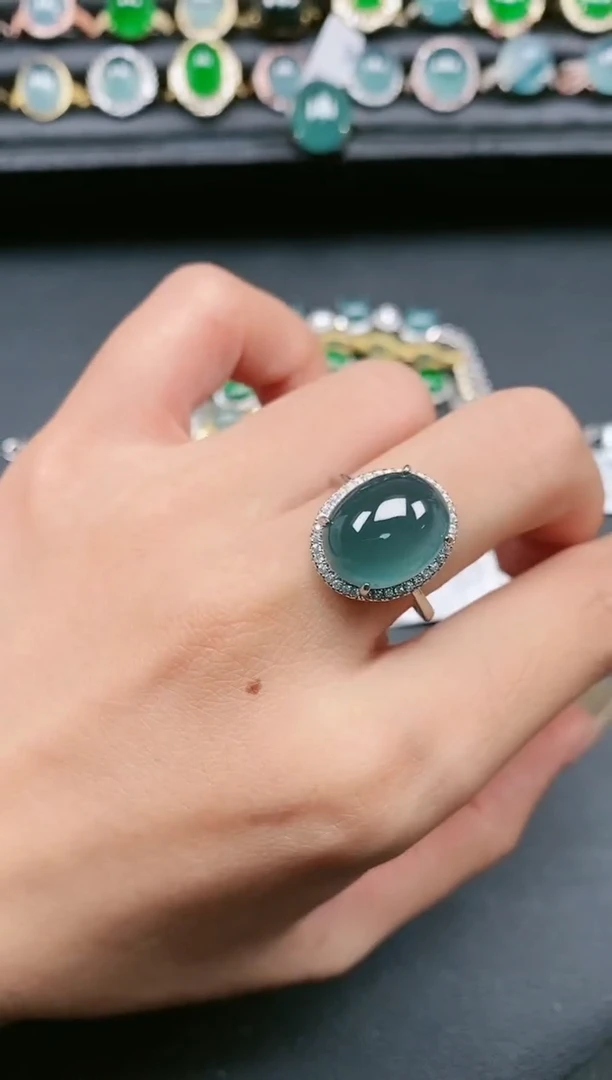翡翠戒指银S925镶嵌11111
