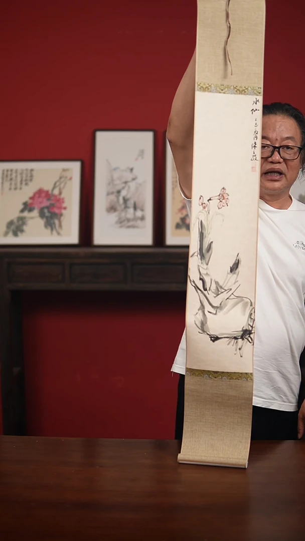 国画手绘17*120卷轴陈作品