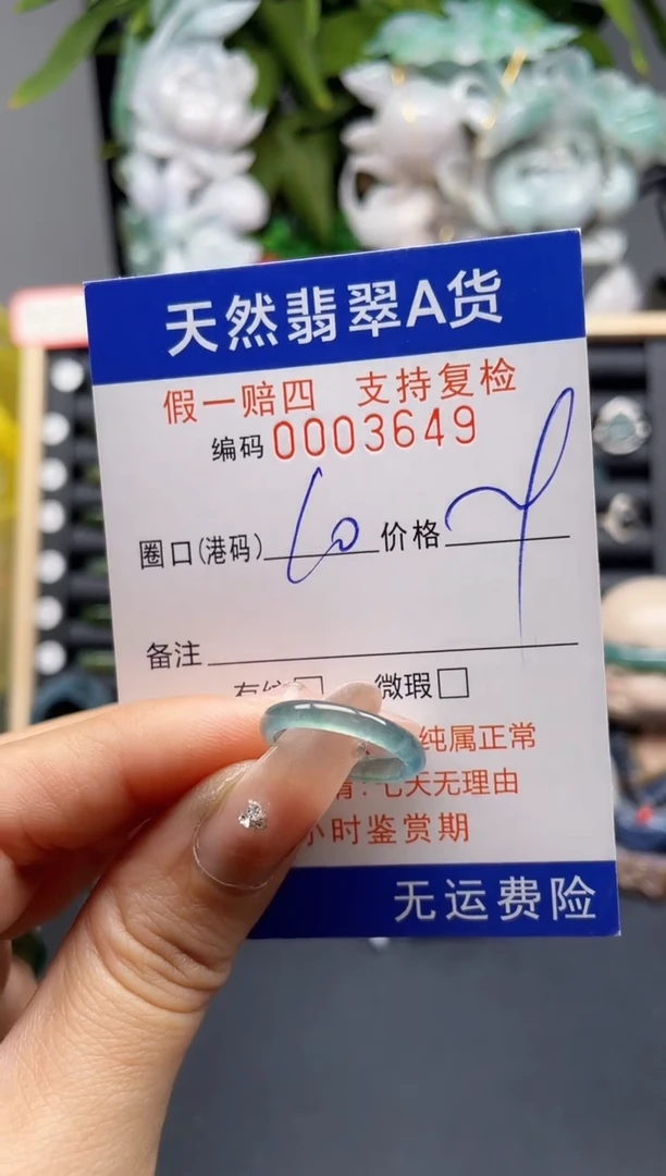 翡翠戒指未镶嵌10*3649