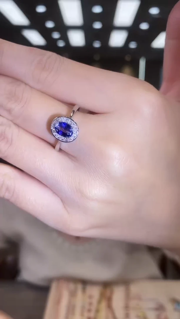 戒指蓝宝石银S925镶嵌04