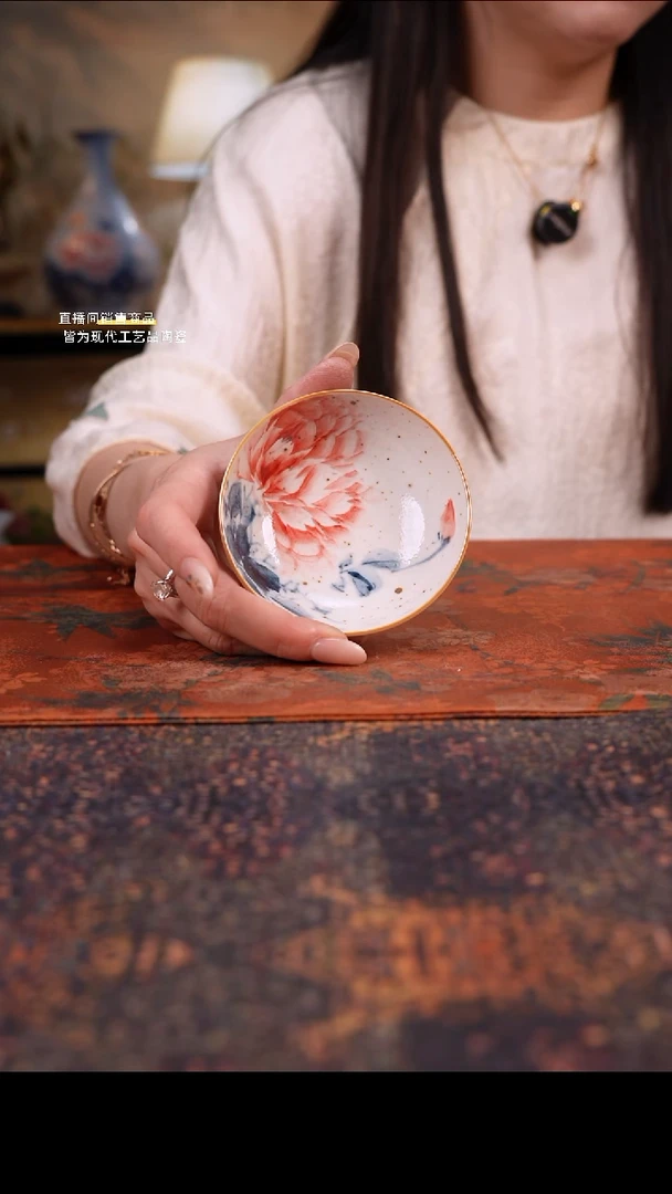 杯景德镇陶瓷杯碗柴烧多人