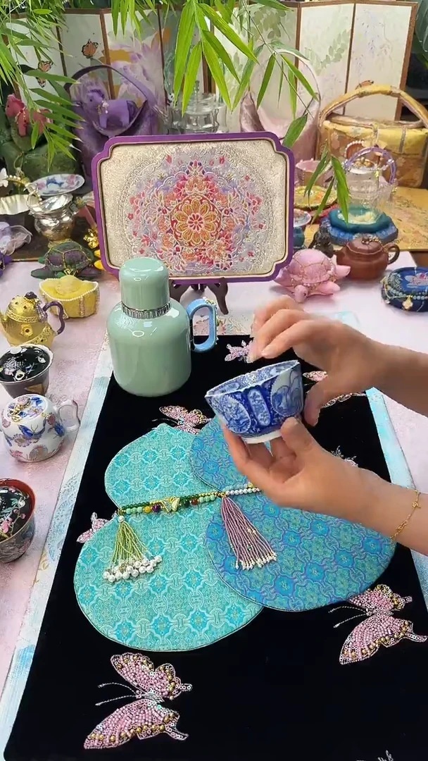 69青樵轩 梅兰竹菊四方杯