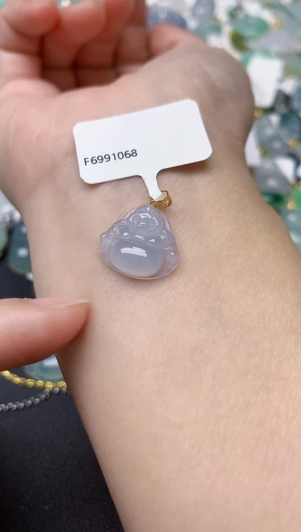 颈饰18K金镶嵌翡翠天然缅甸A货翡翠