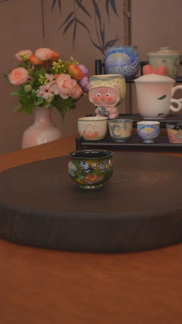 贰俩系列 五彩花口杯