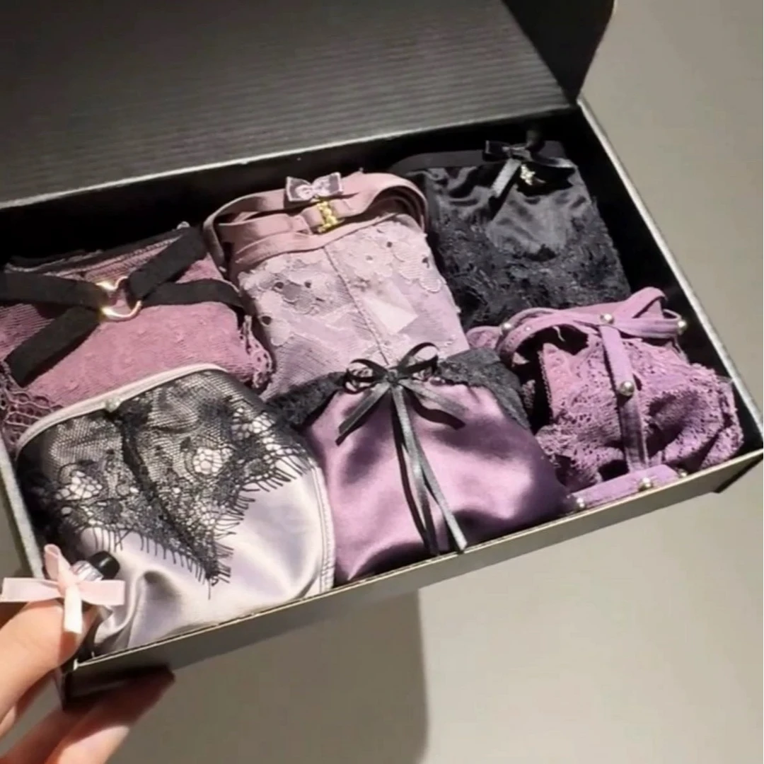 上新特价！暮山紫太美！设计感纯欲蕾丝内裤女性感法式送女友礼盒