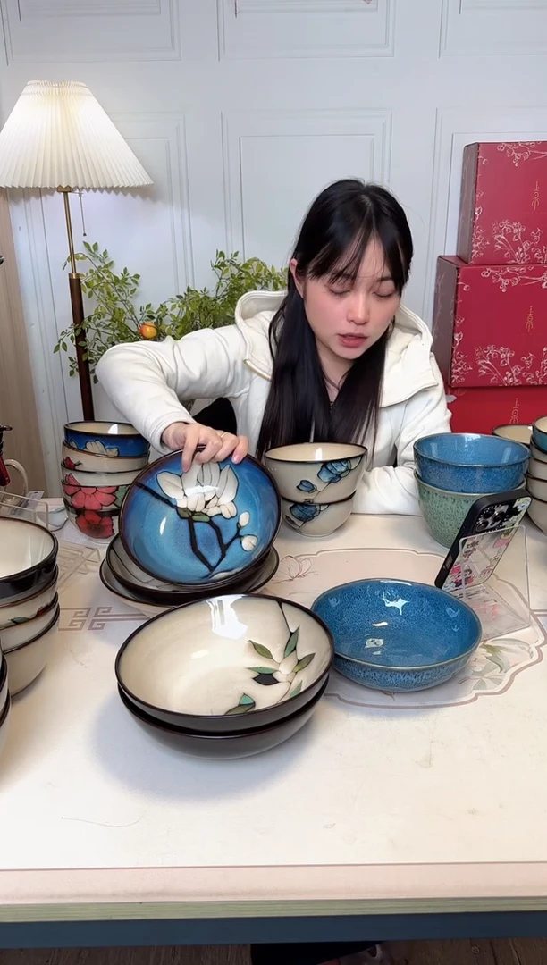 瓷片8寸汤碗2只装