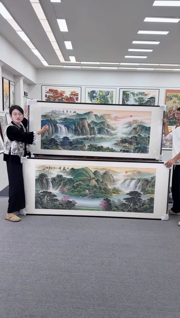 国画手绘   219*88  旭日东升上幅