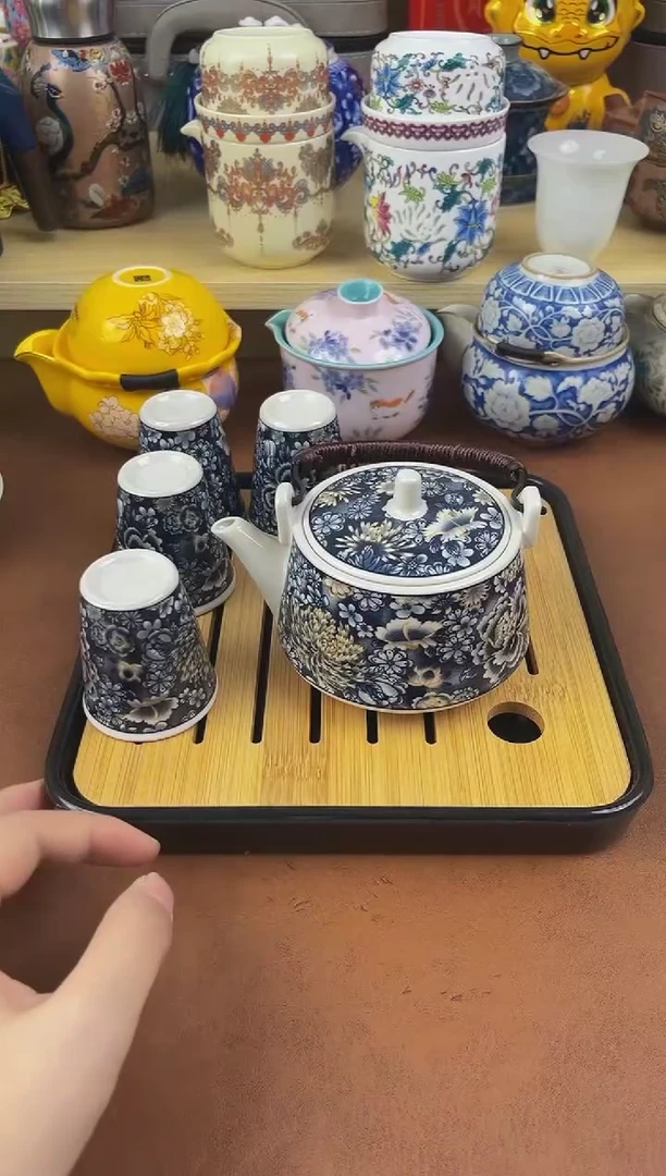 陶瓷茶具摆件旅行套组