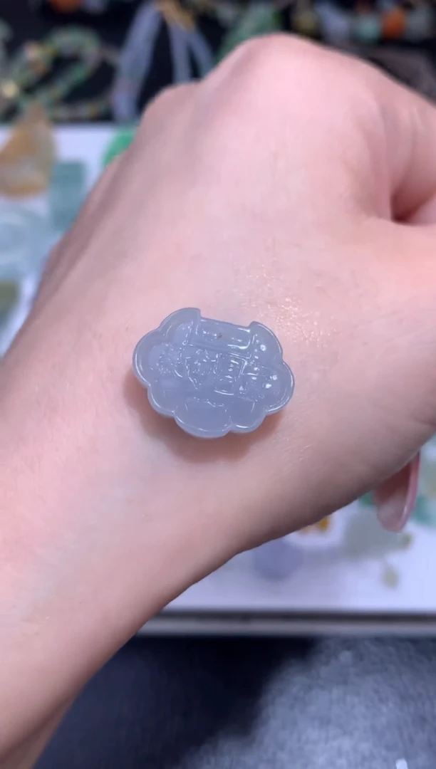 定制翡翠未镶嵌保****应平安锁