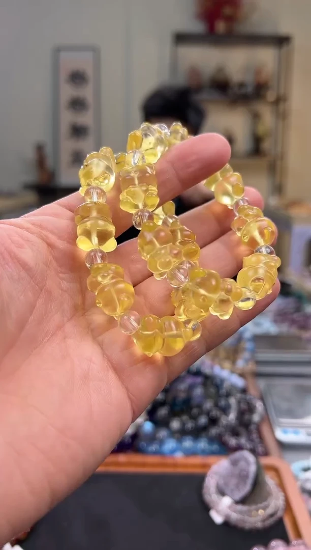 【闪购商品】萤石手串未镶嵌萤石小黄熊手串（多样性发其一）