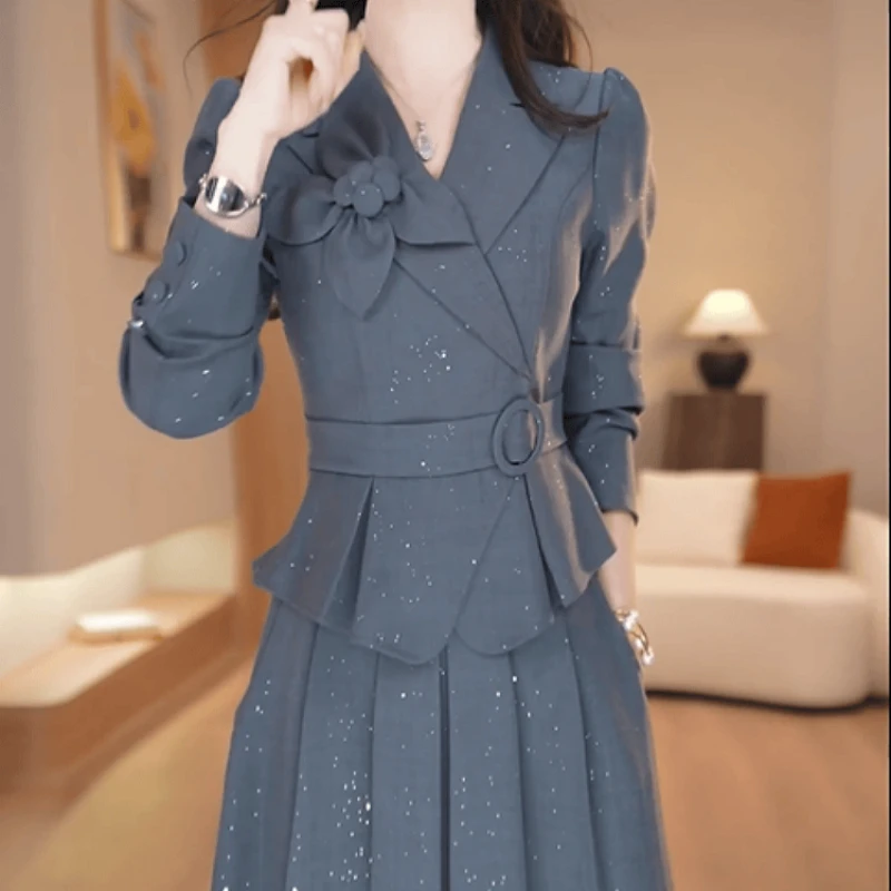 A535【连衣裙】2025早秋新款优雅时尚高端精致显瘦收腰百搭连衣裙