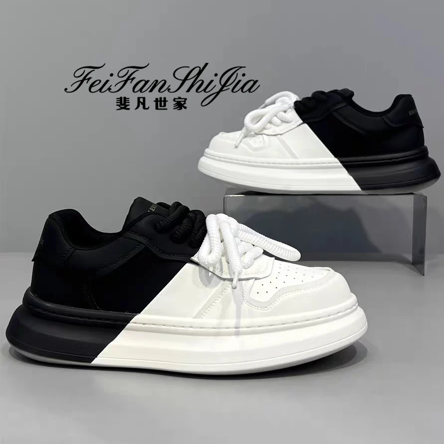 鞋子男款爆款2025新款秋季厚底增高时尚休闲鞋百搭干净感痞帅男鞋