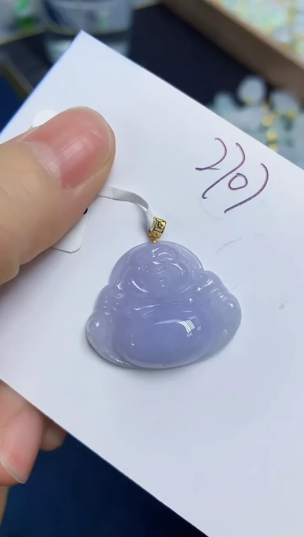 翡翠18K金镶嵌颈饰天然缅甸翡翠A货