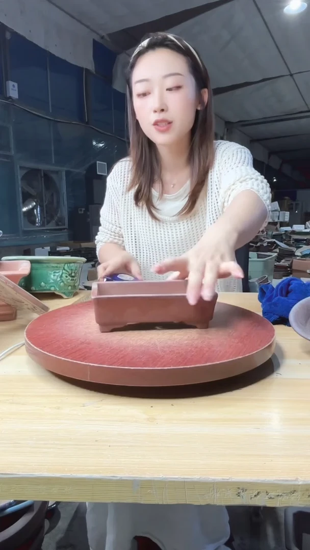 紫砂花盆浅草紫砂花盆微瑕