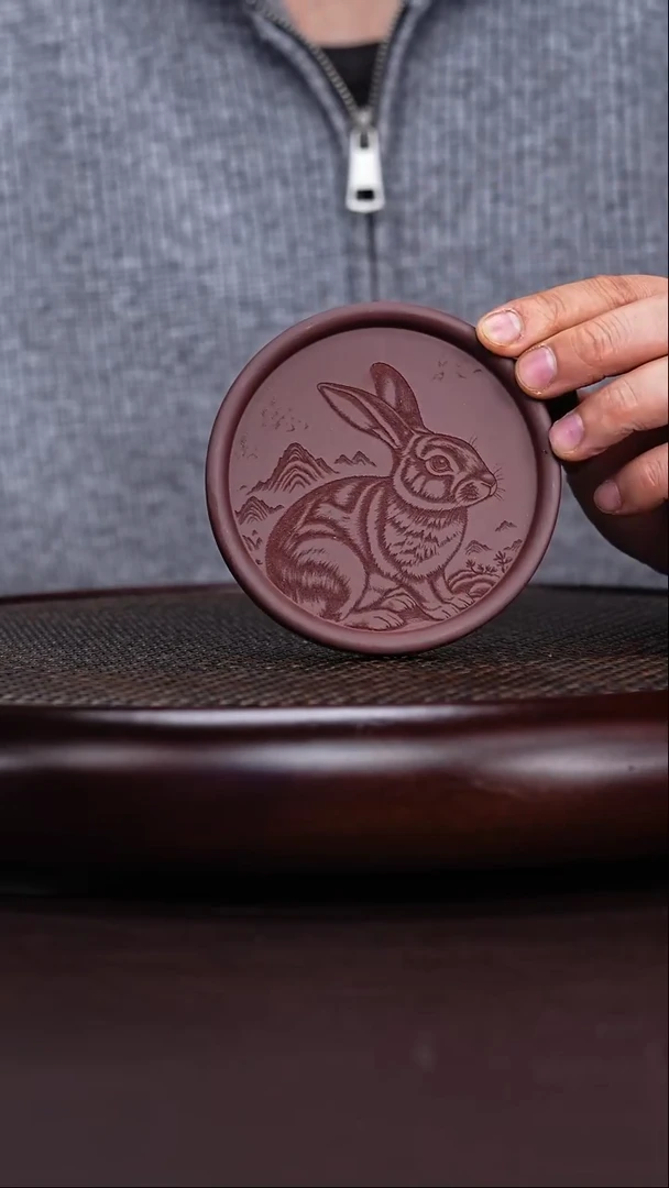 茶壶紫砂十二生肖兔壶垫