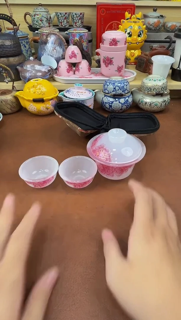 陶瓷茶具摆件旅行套组