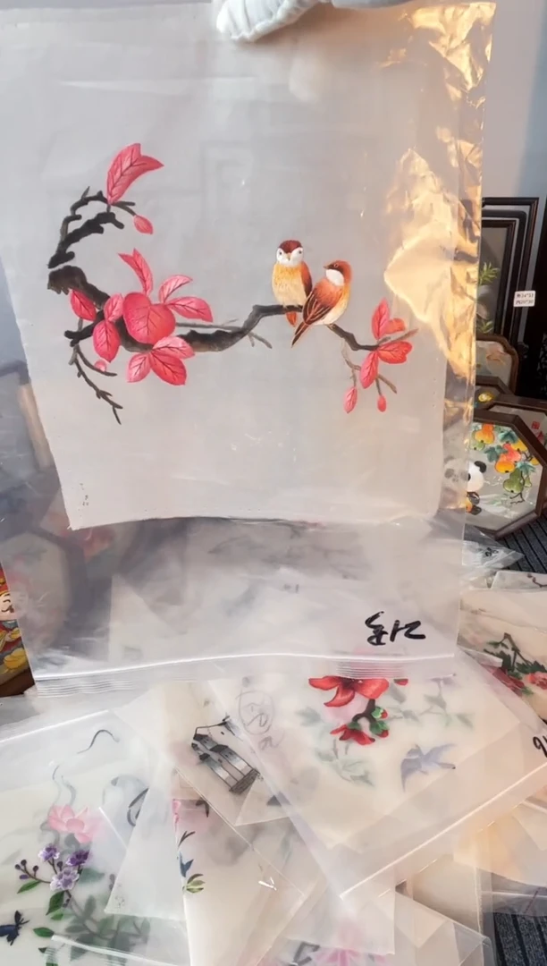 织绣纯手工苏绣双面绣绣布21