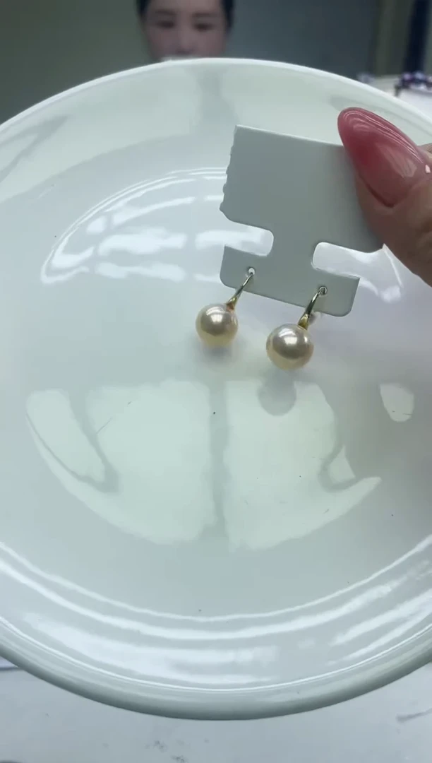 未镶嵌耳饰淡水珍珠中国红耳饰