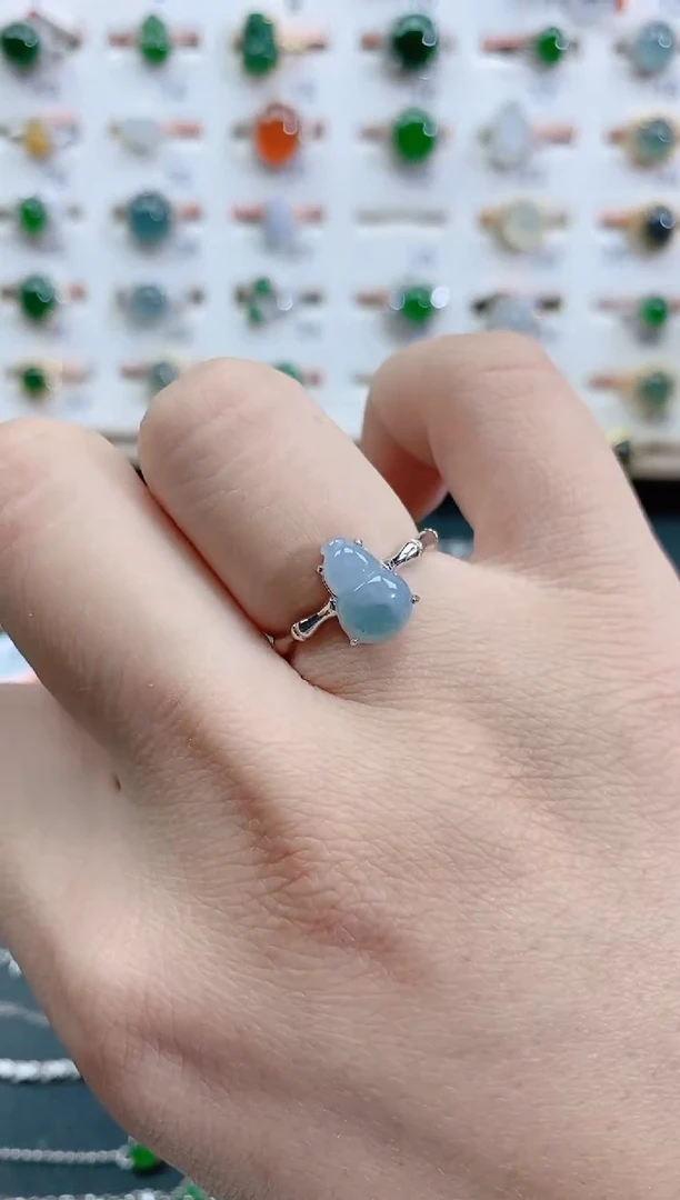 银S925镶嵌戒指翡翠天然翡翠