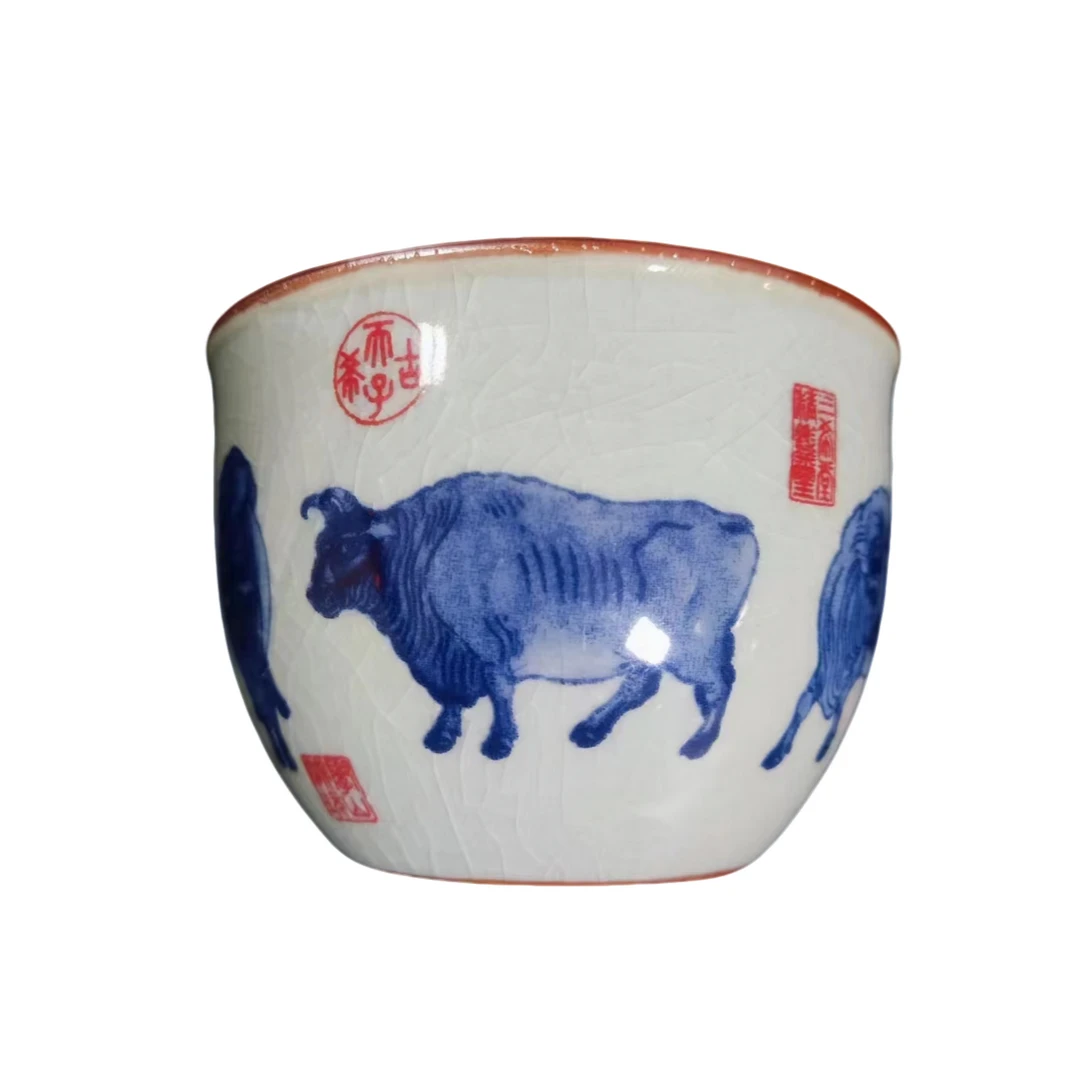 青花五牛图杯代拍商品