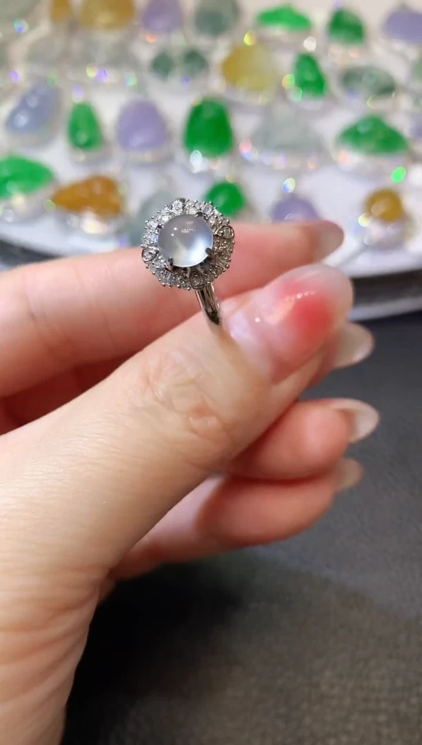 【闪购商品】翡翠戒指18K金镶嵌A16