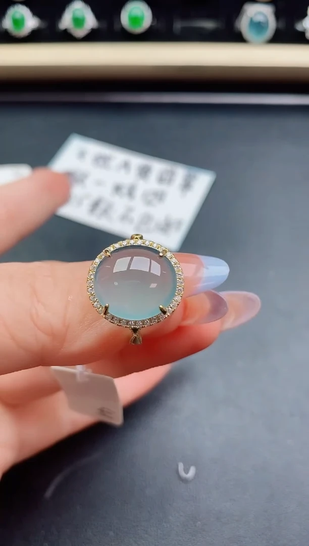 翡翠戒指银S925镶嵌80000