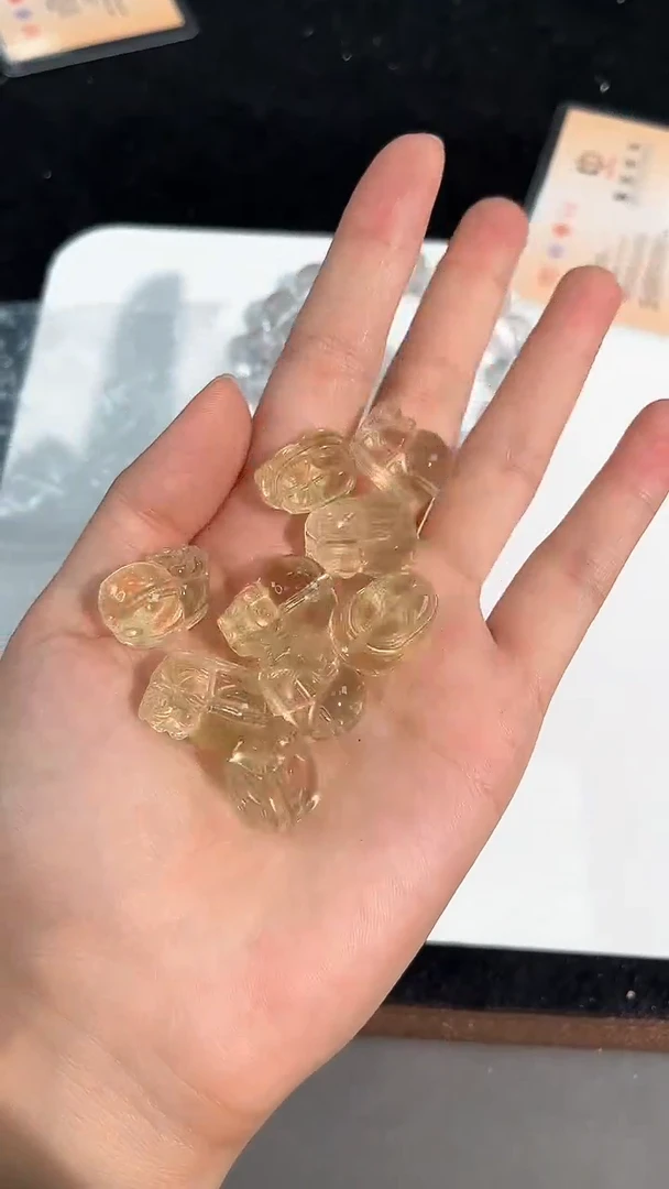 水晶手链未镶嵌81号黄水大貔貅单颗配件