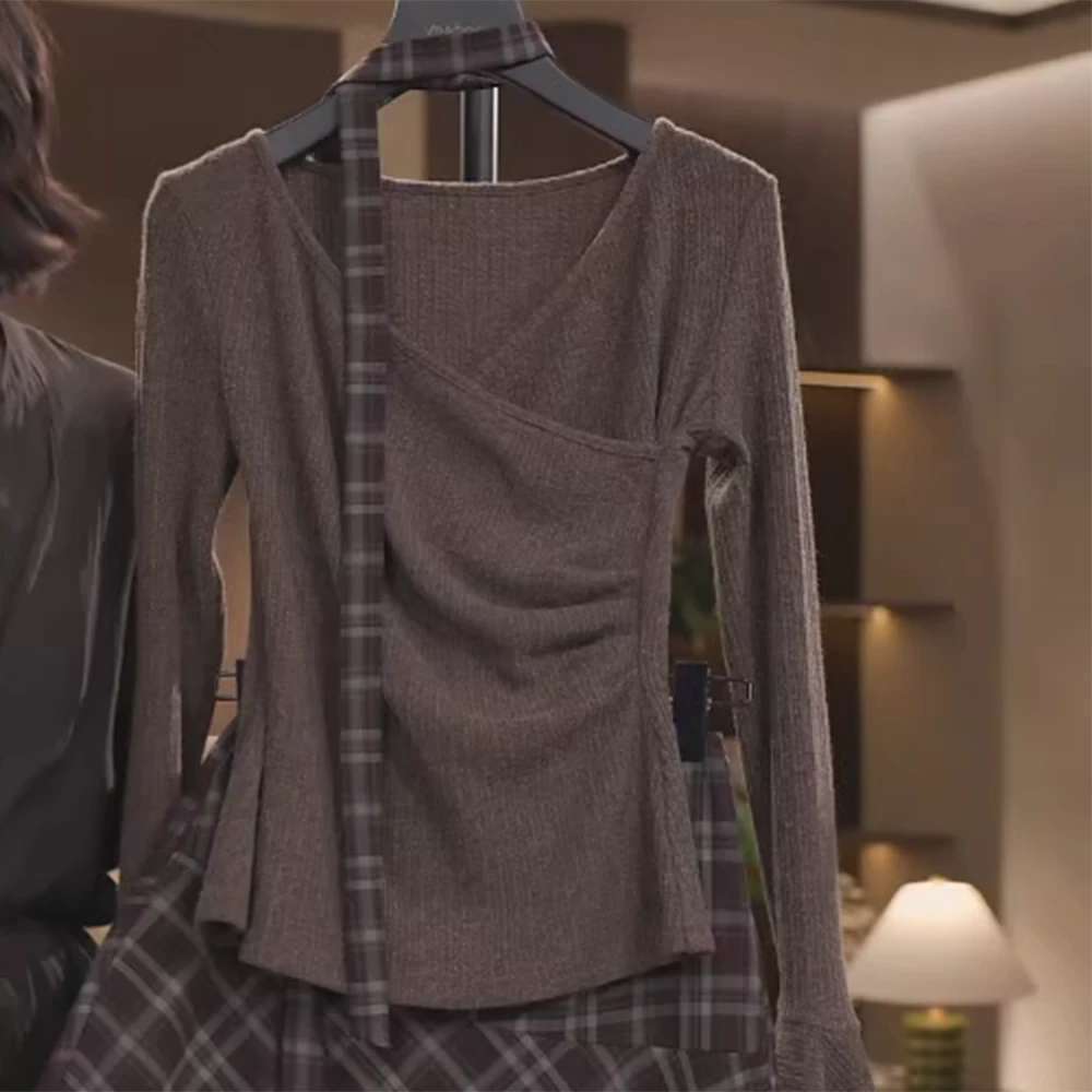 【秋日几何】秋季新款T恤上衣通勤气质入秋穿搭C6184