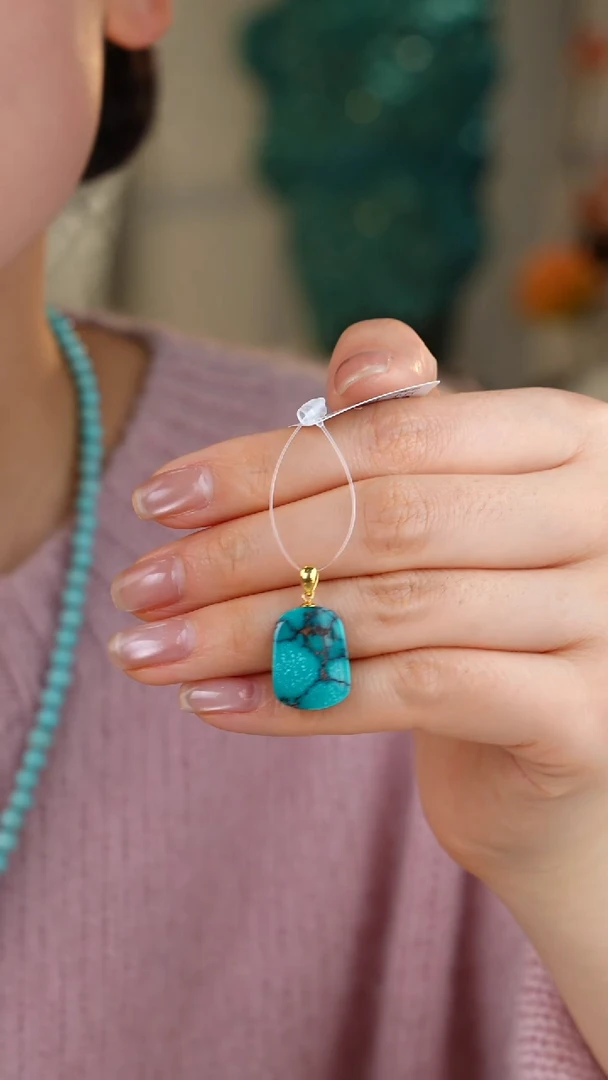 【闪购商品】绿松石吊坠(不含链)18K金镶嵌1