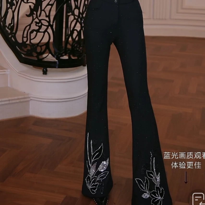 【芙娜妮】2025秋冬季时尚套装女款爆款轻奢洋气百搭裤子F2531283B