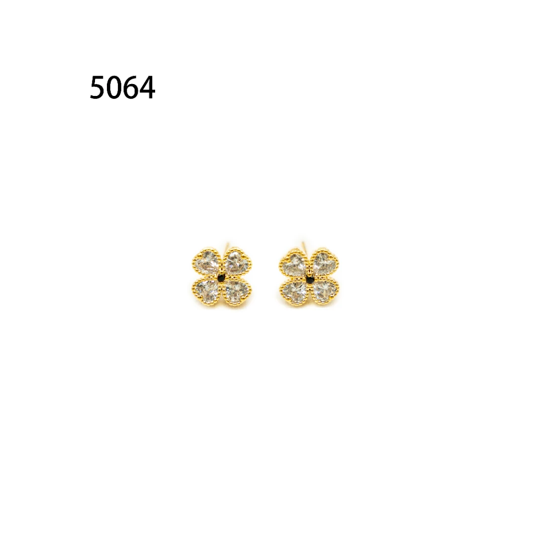 铜合金耳饰 简约镶嵌个性气质耳环小众设计高级感耳钉耳饰～5064