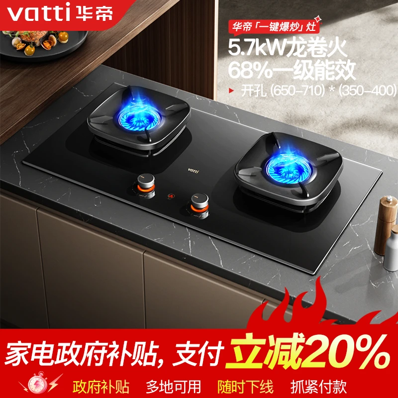 Vatti/华帝i10509H[龙卷火]家用嵌入式燃气灶一键爆炒猛火灶双灶