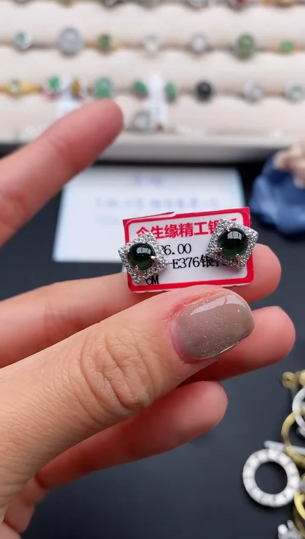 银S925镶嵌戒指翡翠33333333+6