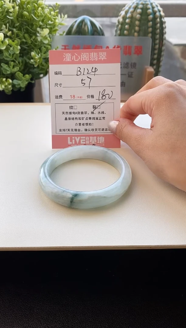 未镶嵌手镯翡翠57圈口编码B124