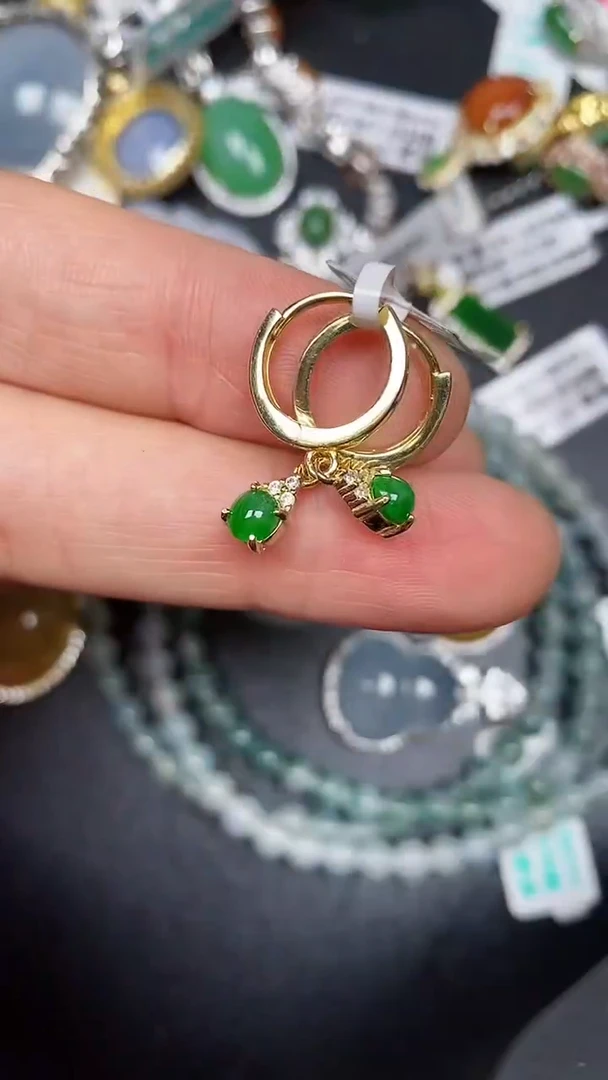 银S925镶嵌戒指翡翠2490