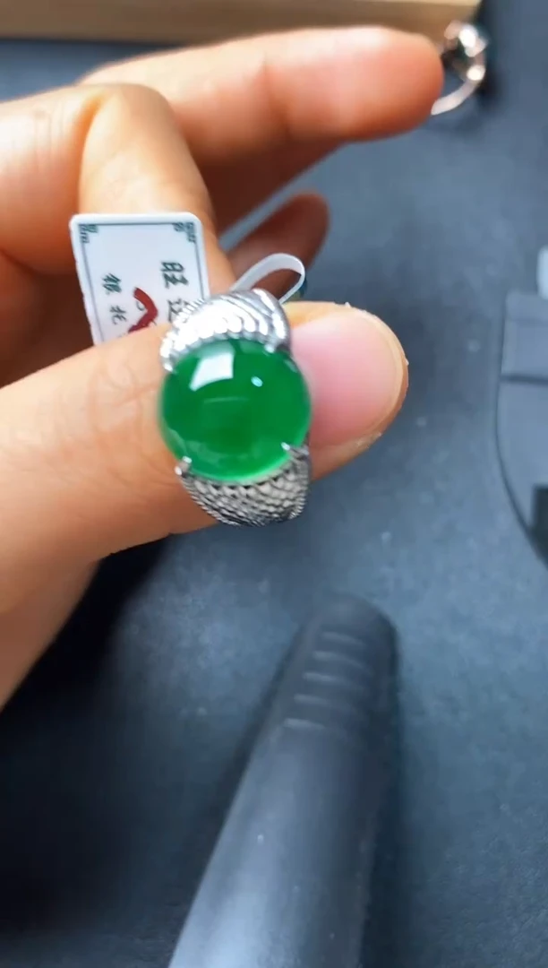 银S925镶嵌戒指翡翠22222