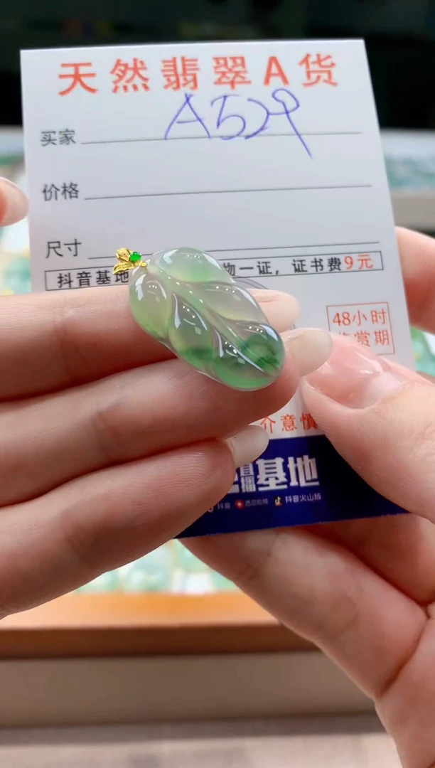 翡翠18K金镶嵌颈饰天然缅甸a货翡翠