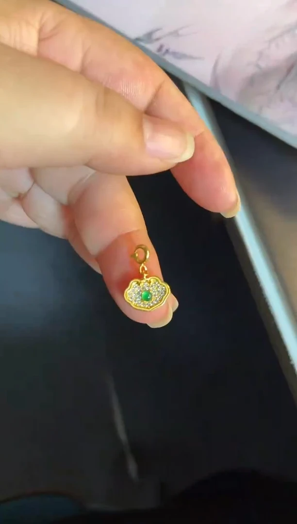 吊坠(不含链)银S925镶嵌翡翠1