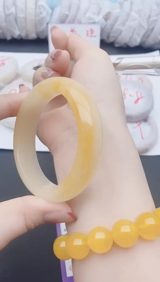 未镶嵌手镯石英质玉w60+57-58