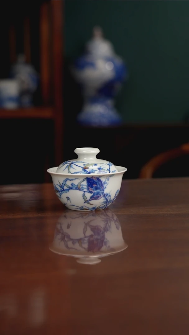 空山明月 新斗彩 单翠