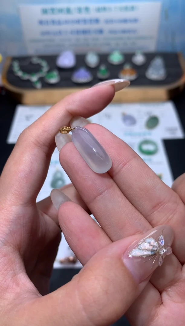 翡翠18K金镶嵌颈饰/秋/穗