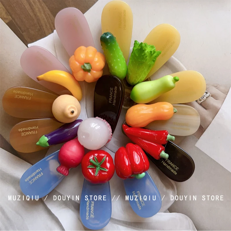 木子秋趣味水果蔬菜小刘海小边夹碎发夹时髦洋气可爱甜美搭碎发夹