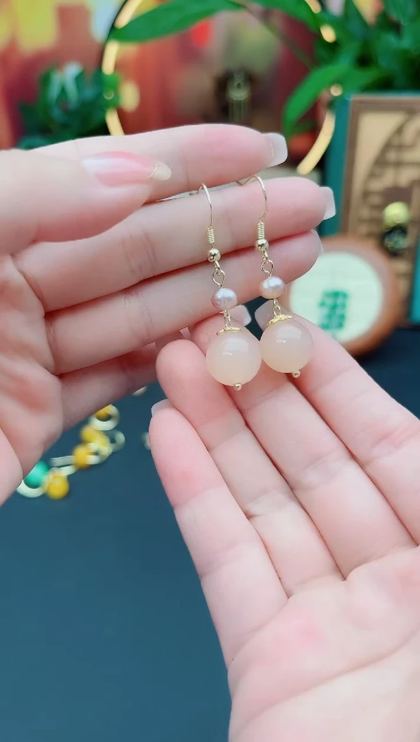 玛瑙/玉髓耳饰银S925镶嵌218000