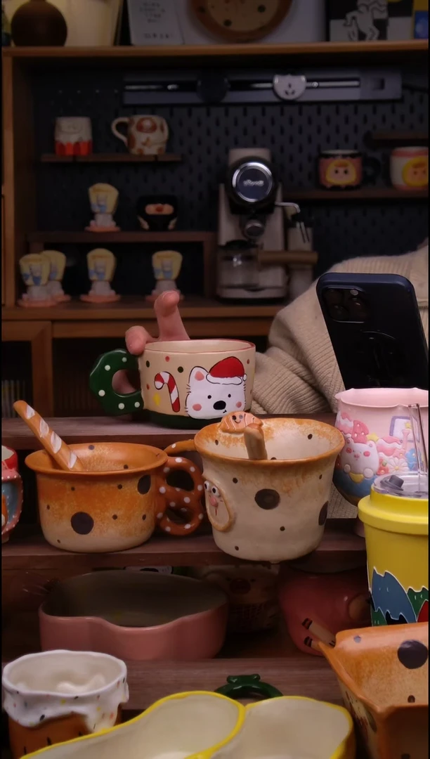 杯子陶景德镇可爱设计师款陶瓷