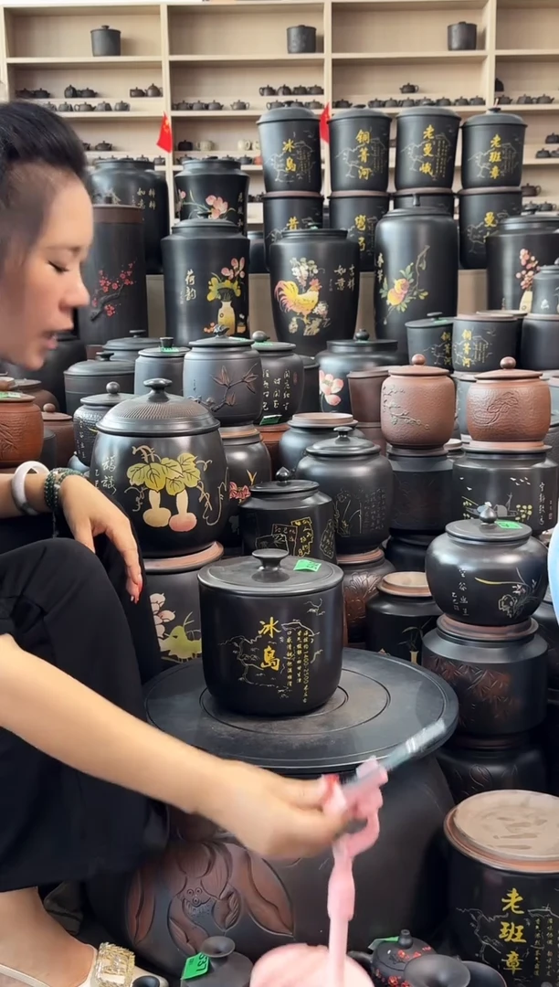 罐瑕疵茶叶罐  615  彩填小五饼