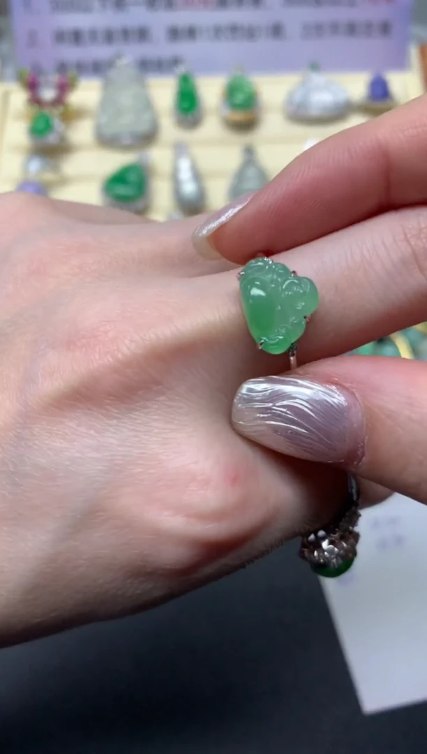 【闪购商品】翡翠戒指18K金镶嵌戒指|1800+180