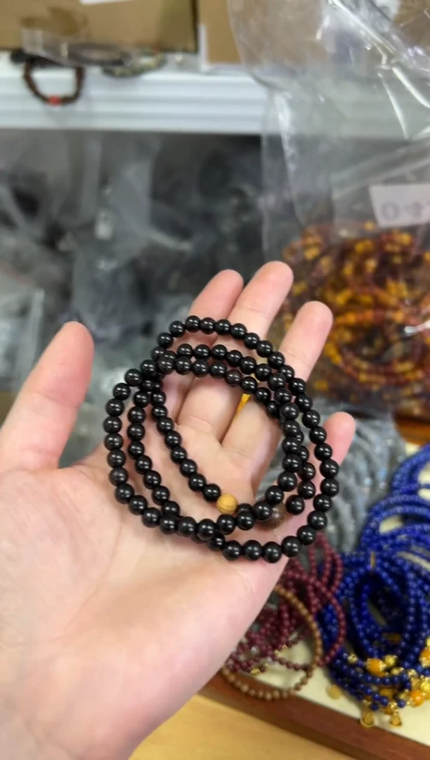 【闪购商品】风车木（黑檀木）手串/手链乌木黑檀木设计款多圈[0862]